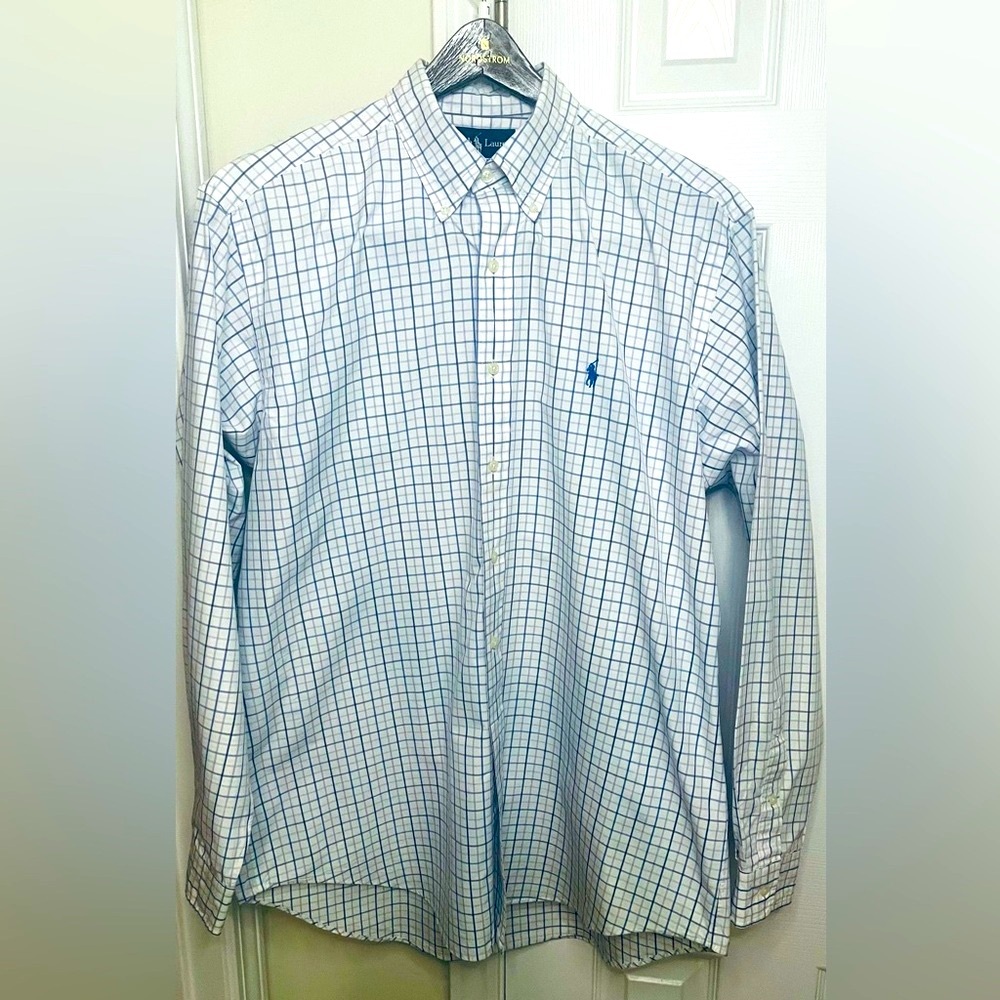 Polo by Ralph Lauren (Size L) Men's Blue Checkered Shirt
